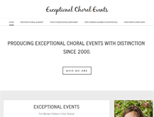 Tablet Screenshot of exceptionalchoralevents.com